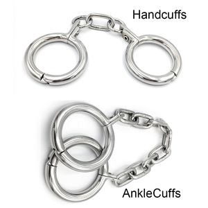 Esposas Circulares de <span class=keywords><strong>Acero</strong></span> Inoxidable con Cadena, Dispositivo de Bondage Corporal, Juguete Sexual Fetiche BDSM <span class=keywords><strong>para</strong></span> Mujeres y Hombres - Product Image 4