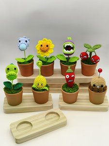 Plantes <span class=keywords><strong>vs</strong></span>. Zombies Mini Pot de Tournesol en Crochet, Ornements Décoratifs en Forme de Tournesol - Product Image 2