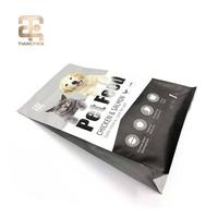 Sachet refermable à fond plat imprimé en gravure pour aliments pour animaux de compagnie (poulet, saumon) – Anti-humidité, pour friandises pour chats et chiens