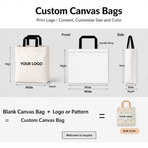 Custom eco-friendly extra-large fabric reusable <b>canvas</b> cotton <b>shopping</b> tote <b>bag</b>,OEM,ODM - Product Image 3
