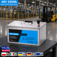 Batterie LiFePO4 48V 200Ah, pack de batteries lithium-ion, batterie LFP à décharge profonde pour chariot élévateur, voiturette de golf, camping-car, yacht, système d'énergie solaire