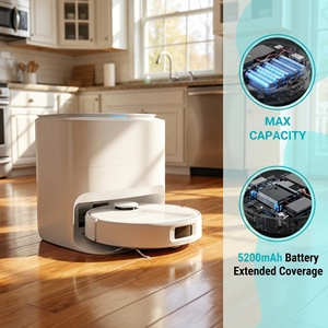 Robot aspirateur et serpillière avec navigation LDS SLAM, aspiration de 8000 Pa, 3 en 1 : balayage, lavage et nettoyage humide et sec - Product Image 2