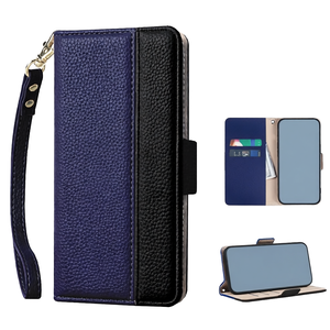 Elegante funda tipo cartera de cuero de dos tonos, cubierta abatible resistente a arañazos con ranuras para tarjetas y función de soporte para Sharp Sense3 - Product Image 1