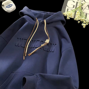Sudadera con Capucha Personalizada Bordada para Hombre, 100% Algodón, 300 g/m², Gruesa, Larga, Talla Grande, Esencial - Product Image 1
