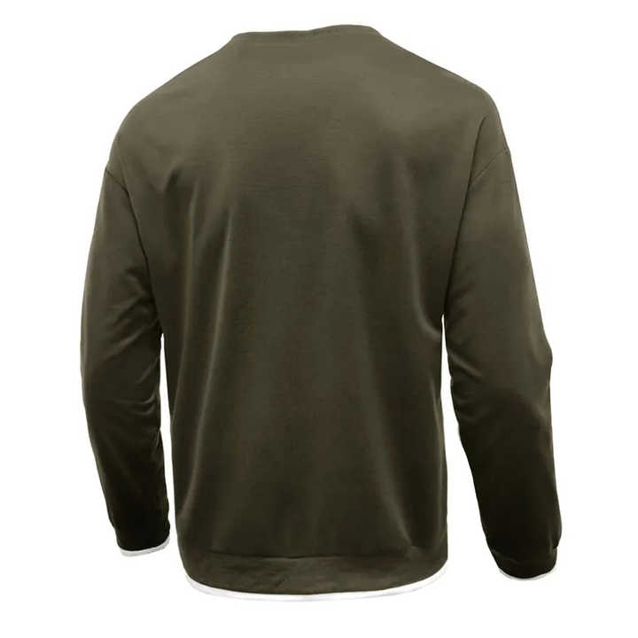 Casual Versatile Youth Handsome Heavy Cotton T-Shirt Round Neck Solid Color Long Sleeve T-shirt Custom T Shirt