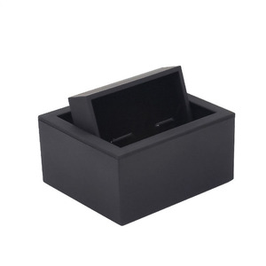 Custom Logo Revolving <strong>Men</strong> Jewelry Display Black Lacquer Studs Cufflink <strong>Box</strong> - Product Image 3