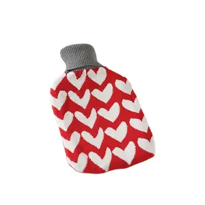 Warm Hand Water Filling Hot Water Bag Natural Rubber Custom Hot Water Bottle Knitted Cover