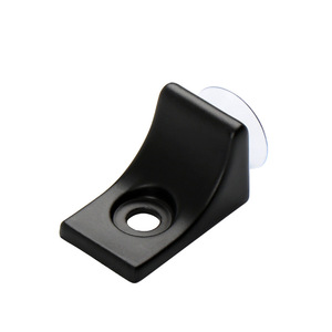 Support d'étagère Jinnate en alliage de zinc noir avec ventouse pour support de cloison en verre d'armoire - Product Image 5