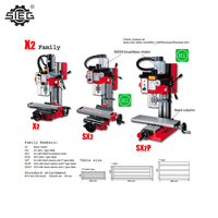 Moteur vertical sans balais SX2LF 500W, mini-machine de fraisage et de perçage, broche MT3, 220V/110V, haute précision, usage léger, 300x130x250mm