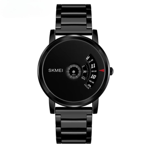 Reloj de Hombre Minimalista Creativo Nuevo OEM ODM, Esfera Giratoria Sin Agujas, Diseño de Acero Inoxidable, Casual, de Negocios, Luminoso, de Cuarzo - Product Image 1