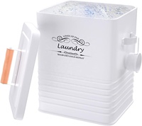 Lot de 2 bacs de rangement en métal pour linge, séchoir, porte-feuilles, porte-lessive, contenant de détergent
