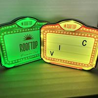Panneau lumineux LED portable pour service de bouteilles VIP en boîte de nuit, avec lettres interchangeables, rechargeable