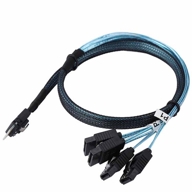 MINI SAS 38p SFF-8654 to 4*sata 12Gbps High-speed Data Transmission Cable for Servers