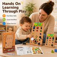 Lampe indicatrice, planche d'activités en bois, interrupteur LED USB, jouet éducatif sensoriel Montessori, entraînement de la motricité fine pour enfants