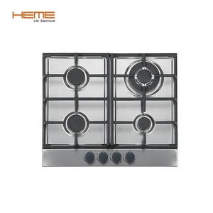 Estufa de Cocina Empotrada de 4 Quemadores con Dispositivo de Seguridad, Acero Inoxidable, a Gas, con Quemador Wok - Product Image 1