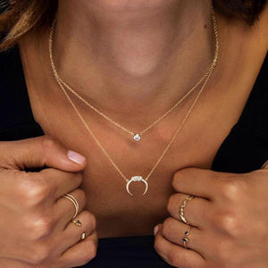 Модное модное ожерелье из серебристой нержавеющей стали и латуни с золотым покрытием для свадьбы и вечеринки - Product Image 3