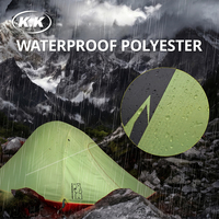 Carpa Kawagebo Kamp (KK) de 2 kg / 4.4 lb, 190T, Poliéster Impermeable, para 2 Personas, Ligera, para Senderismo y Montañismo