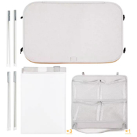 Panier à linge sale en bambou pliable à 3 compartiments avec couvercle pour la famille, seau à linge en bambou pliable, panier de rangement