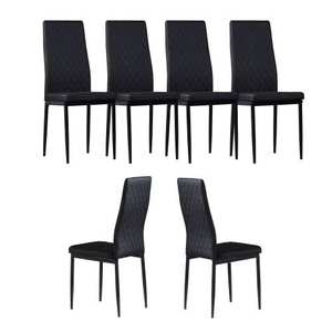 Modern High Back Home & Restaurant Use Metal Pipe Upholstered PU Leather <b>Kitchen</b> Dining <b>Chairs</b> - Product Image 1