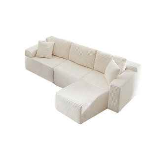 Hiện Đại Tufted Modular Vải 3-Chỗ Ngồi Cắt Sofa Đặt Vòng Góc Đơn Vị Cho Khách Sạn Căn Hộ Phòng Khách Biệt Thự Hội Thảo Chân - Product Image 6