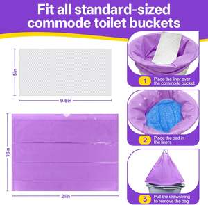 20枚入り コモードバッグ 強力吸収パッド 香り付き 漏れ防止 無臭 トイレライナー ベッドサイドトイレ 椅子 バケツ用 - Product Image 5