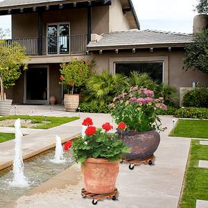 Offre Spéciale en bois 2 pack usine rouleaux stand caddy 12 pouces lourds roulant pot dolly titulaire plante de jardin mover avec roues - Product Image 6