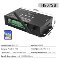 Controlador LED Direccionable Programable por WiFi y Tarjeta SD H807SB, 5V 12V 24V 4096 Píxeles DMX, para Letreros y Rótulos