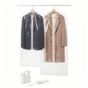 Clear PVC Garment Bag Zipper Clothes Cover Soft Transparent Storage Protector for Suit Jacket Coat Travel - Product Image 5