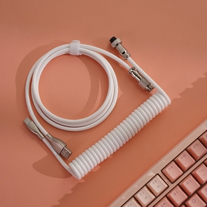 Cable USB Tipo C Enrollable para Teclado Mecánico de Escritorio para Juegos, con Diseño de Resorte Resistente para Transferencia de Datos y Energía - Product Image 5