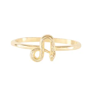 Lyburchi 18k gold plated 925 sterling silver nagini letter ring with letter