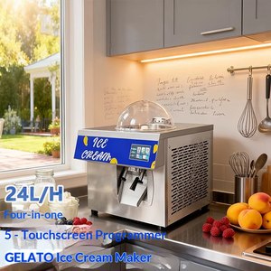 Congelador Continuo de Sobremesa de 24L de Capacidad, Máquina de Helado Duro 4 en 1 con Enfriamiento por Aire, Pequeña Máquina Expendedora de Yogur y Leche - Product Image 5