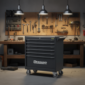 Fasano <b>Tools</b> 6 <b>Drawer</b> Rolling <b>Tool</b> Cabinet Heavy Duty Steel Workshop Storage Cart with Lock and Casters - Product Image 3