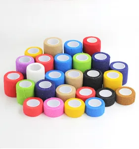 Bulk Wholesale Custom Logo Printing Medical Supplies Non Woven Easy Tear Self Adhesive Vet Wrap Cohesive Elastic Bandage