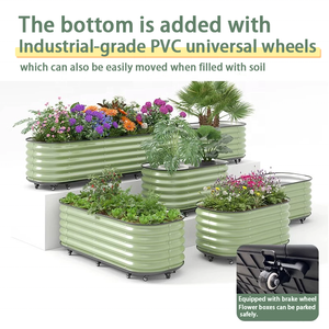 Boîte de plantation de jardin de bricolage, boîte de plantation de légumes roulante <span class=keywords><strong>à</strong></span> arrosage automatique, lit de plantation de fleurs et de légumes auto-assemblé pour jardin - Product Image 4