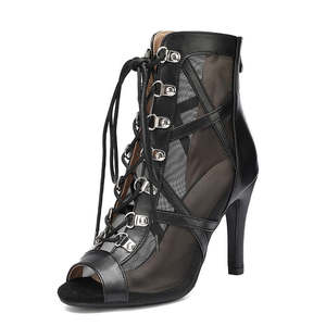 Zapatos de <span class=keywords><strong>Baile</strong></span> con Tiras Cruzadas y Tacón Alto, Sandalias Romanas con Punta Abierta, <span class=keywords><strong>Botines</strong></span> para Mujer para <span class=keywords><strong>Baile</strong></span> <span class=keywords><strong>Latino</strong></span> y Jazz - Product Image 4