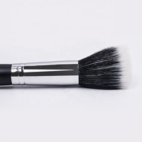 Kuas Makeup Wajah Profesional Bulu Sintetis Gagang Kayu Panjang untuk Blush, Foundation, dan Bedak, Logo Dapat Disesuaikan