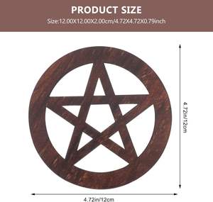 Pentagramme En Bois Autel Tuile Rustique Astrologie Mur Signe Peint À La Main Ornements pour Tarot Païen Autels Rituels Apporte Le Bonheur - Product Image 4