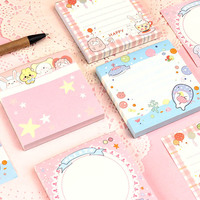 Bloc de Notas Adhesivas Kawaii Divertidas, Cuadrados Adhesivos con Dibujos Animados, Set de Papelería, Bloc de Notas para la Escuela, Oficina, Recordatorios Diarios, Regalos