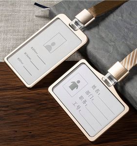 New Arrival Custom Logo Name ID Card Badge Holder Aluminum Alloy with <b>Polyester</b> <b>Lanyard</b> for Credit Cards - Product Image 3