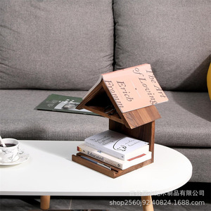 <b>Modern</b> Minimalist Wooden <b>Shelf</b> Solid Wood 2 Tier Desktop Bookcase Space Saving Living Room Reading Rack Bedside Magazine Storage - Product Image 5