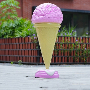 Sculpture en fibre de verre T002C en forme de cornet de gaufre pour affichage extérieur, centres commerciaux, pâtisseries, statues d'<span class=keywords><strong>art</strong></span> pour places publiques et loisirs - Product Image 1