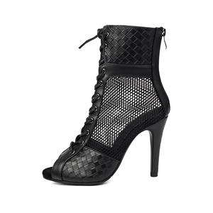 Bottes de danse jazz pour femmes, grande taille, respirantes, talons hauts, chaussures pour femmes, sandales à bout ouvert, danse moderne, grande taille - Product Image 4