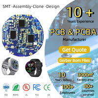 Services de cartes de circuits imprimés multicouches pour technologie portable, PCBA, bracelets intelligents personnalisés, montres connectées GPS, certifiés FCC/CE, MOQ 10 pièces
