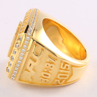 Bague de championnat plaquée or rose en cuivre et zircon, design personnalisé pour cadeau de fête et d'anniversaire