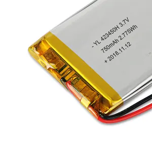 可充电锂聚合物电池3.7v 750毫安时锂离子聚合物电池