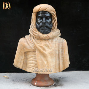 Dekorasi rumah ukiran marmer alami kepala patung hitam Afrika patung dada patung untuk dijual - Product Image 5