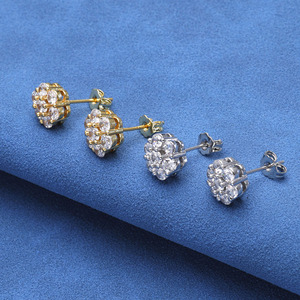 Boucles d'oreilles Moissanite motif floral glacé en argent sterling 925 plaqué or 18 carats, design pétales de fleurs VVS, style Hip Hop, pièce maîtresse - Product Image 1
