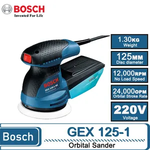 <span class=keywords><strong>Ponceuse</strong></span> excentrique <span class=keywords><strong>BOSCH</strong></span> GEX 125-1AE 220V 125mm, machine à poncer à vitesse réglable, meuleuse à disque, outil électrique - Product Image 1