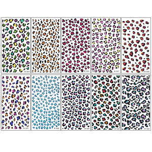 Grands tatouages temporaires imperméables en vrac pour adultes Tatouages en papier imprimé léopard couleur à la mode pour application faciale Sexy - Product Image 6