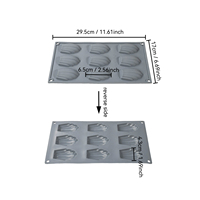 Moule à gâteau madeleine en silicone écologique à 9 cavités, moule à chocolat, moule à bonbons, moule à biscuits